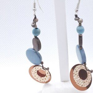 30% off list price.  Boho casual sequins, thread and bamboo dangle earrings